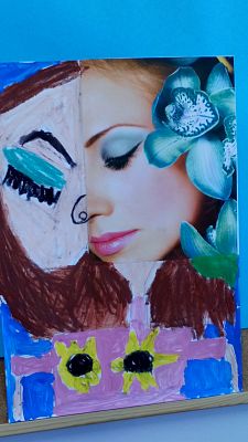 Portret Kobiety –kolaż grafika