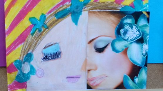 Portret Kobiety –kolaż grafika