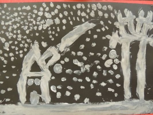  Grafika #0: Zimowa noc malowana pastą do zębów grafika