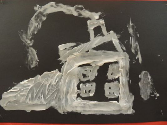  Grafika #4: Zimowa noc malowana pastą do zębów grafika