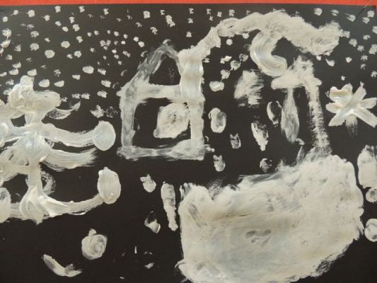  Grafika #5: Zimowa noc malowana pastą do zębów grafika