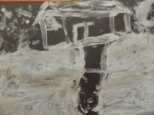  Grafika #6: Zimowa noc malowana pastą do zębów grafika