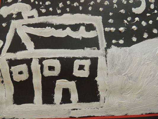  Grafika #7: Zimowa noc malowana pastą do zębów grafika