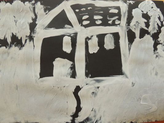  Grafika #8: Zimowa noc malowana pastą do zębów grafika