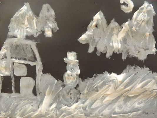  Grafika #10: Zimowa noc malowana pastą do zębów grafika